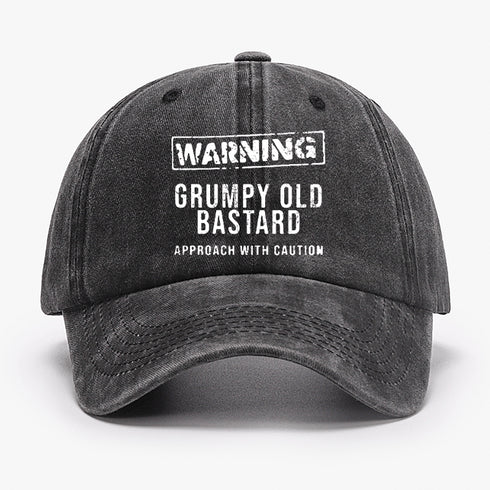 Men's WARNING GRUMPY OLD BASTARD APPROACH WITH CAUTION CAP