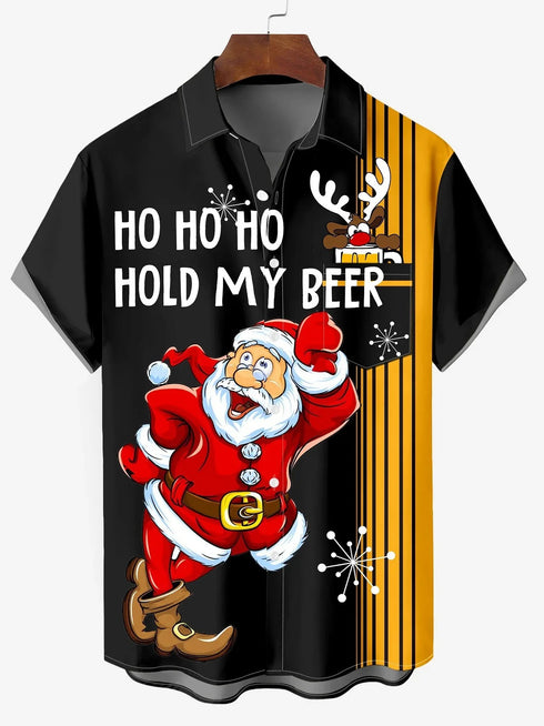 Men's Christmas Funny Graphic Short Sleeve Hawaiian Shirt
