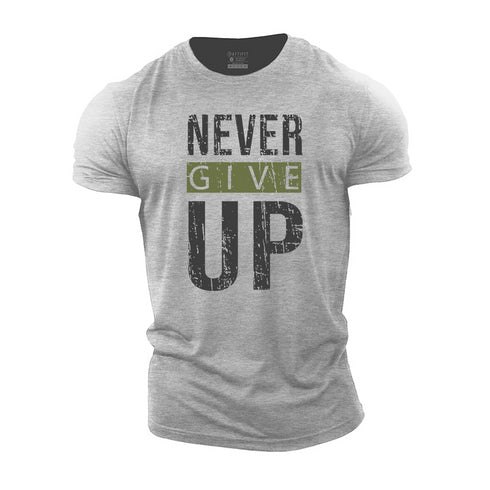 Men's Never Give Up Cotton T-Shirt