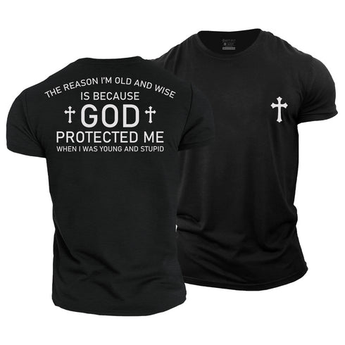 Men's God Protected Me Cotton T-Shirt