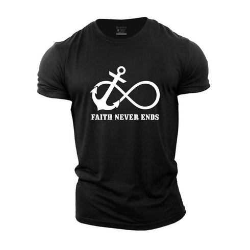 Men's Faith Never Ends Cotton T-Shirt