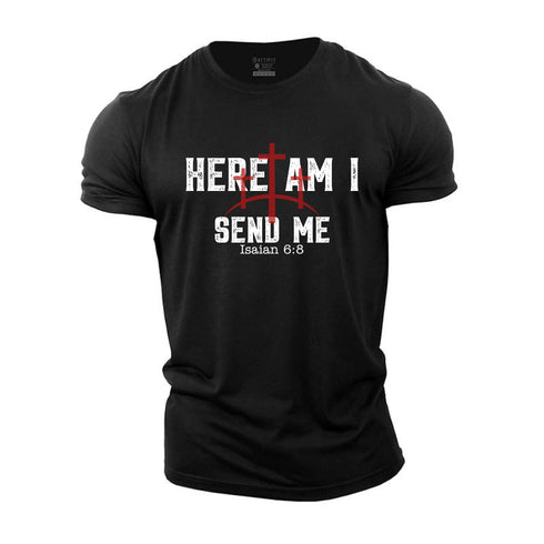Men's Here Am I Send Me Cotton T-Shirt