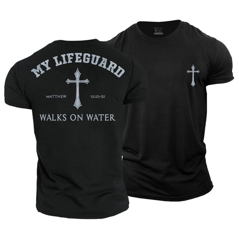 Men's My Lifeguard Walks on Water Cotton T-Shirt