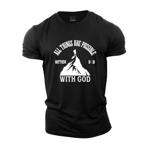 Men's With God All Things Are Possible Cotton T-Shirt