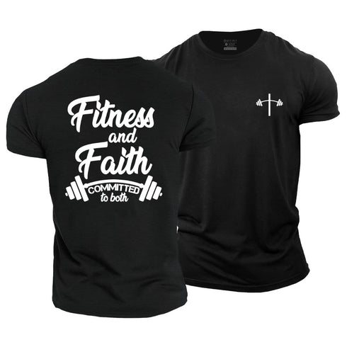 Men's Fitness And Faith Committed To Both Cotton T-Shirt