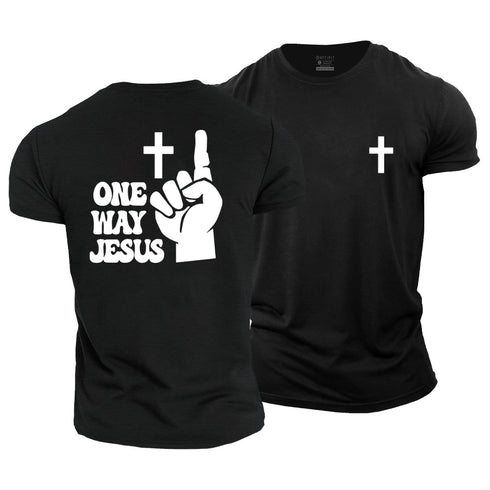 Men's One Way Jesus Cotton T-Shirt