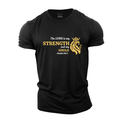 Men's The Lord Is My Strength And My Sheild Cotton T-Shirt