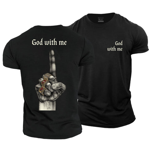Men's God With Me Cotton T-Shirt