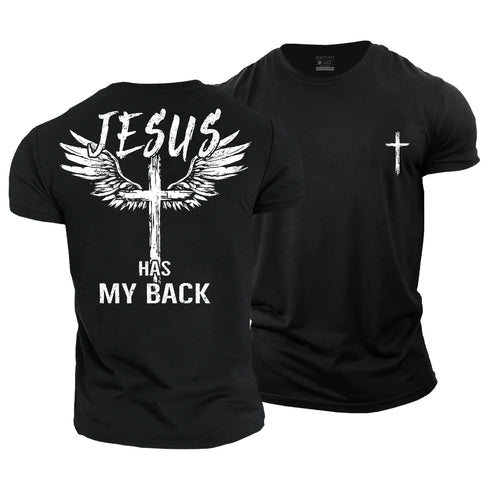 Men's Jesus Has My Back Cotton T-Shirt