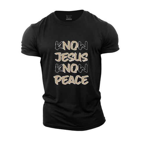 Men's Know Jesus Know Peace Cotton T-Shirt