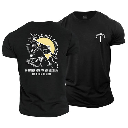Men's He Will Find You Cotton T-Shirt