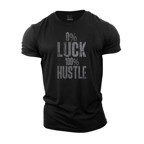 Men's 0% Luck 100% Hustle Cotton T-Shirt
