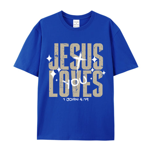 Unisex Jesus Loves You Cotton T-Shirt