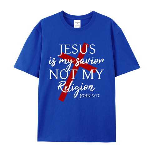 Unisex Jesus Is My Savior Not My Religion Cotton T-Shirt