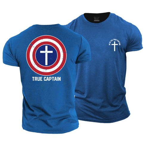 Men's He Is a The True Captain Cotton T-Shirt