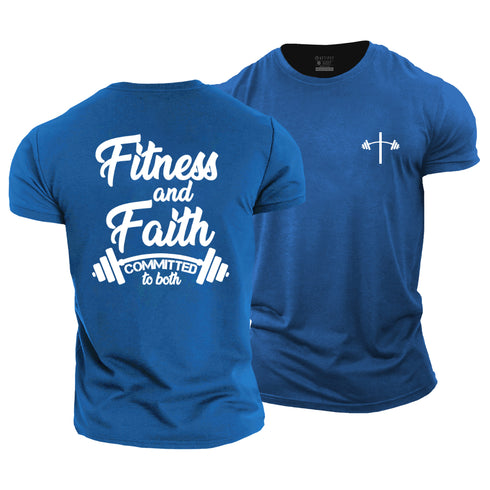 Men's Fitness And Faith Committed To Both Cotton T-Shirt
