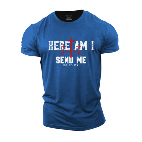 Men's Here Am I Send Me Cotton T-Shirt