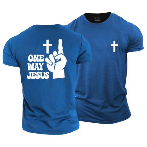 Men's One Way Jesus Cotton T-Shirt