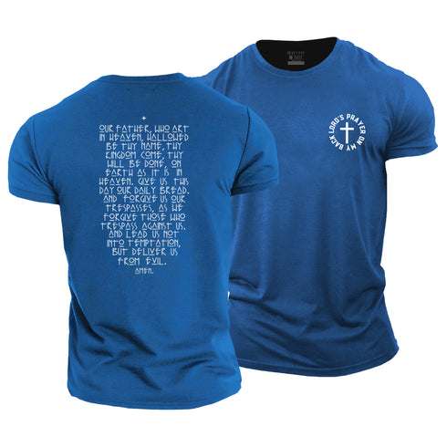 Men's Lord's Prayer On My Back Cotton T-Shirt