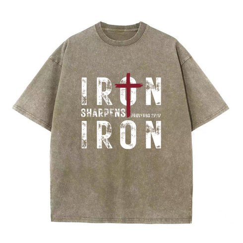 Unisex Iron Sharpens Iron Washed T-Shirt