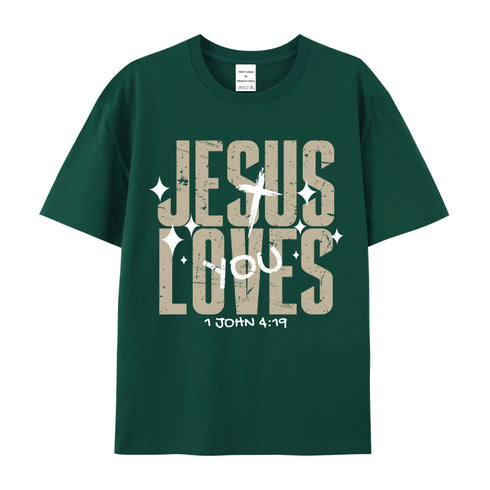 Unisex Jesus Loves You Cotton T-Shirt
