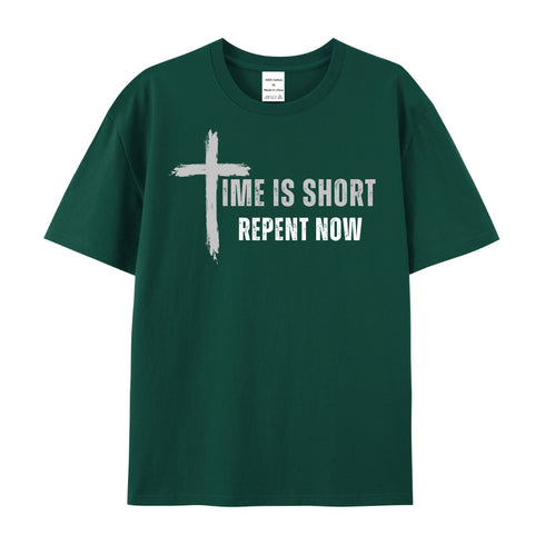 Unisex Time Is Short Repent Now Cotton T-Shirt