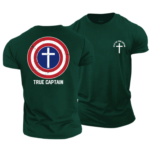 Men's He Is a The True Captain Cotton T-Shirt