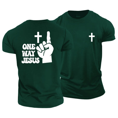 Men's One Way Jesus Cotton T-Shirt