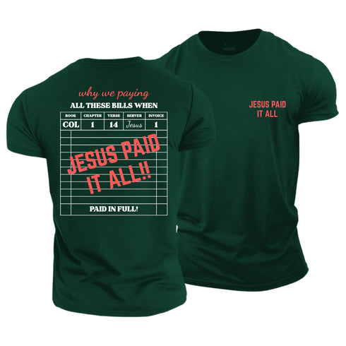 Men's Jesus Paid It All Cotton T-Shirt