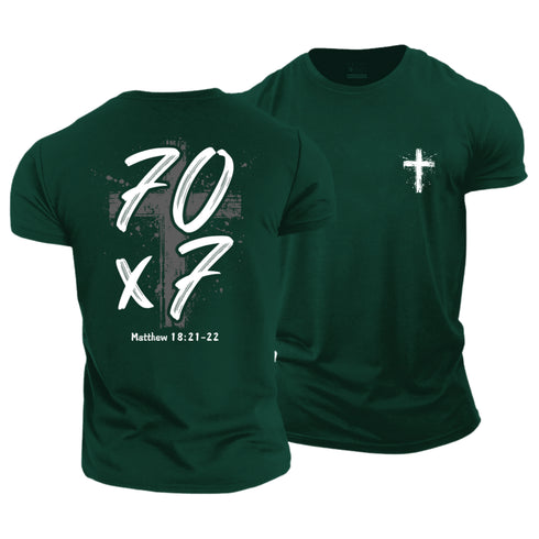 Men's Matthew 18:21-22 Cotton T-Shirt
