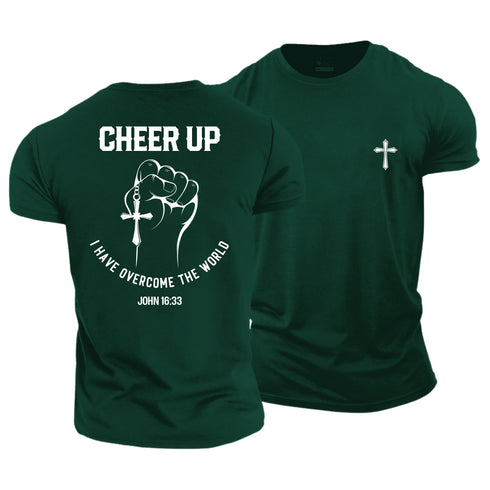 Men's Cheer Up I Have Overcome The World Cotton T-Shirt