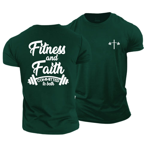 Men's Fitness And Faith Committed To Both Cotton T-Shirt