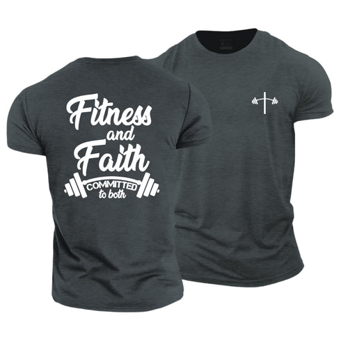 Men's Fitness And Faith Committed To Both Cotton T-Shirt