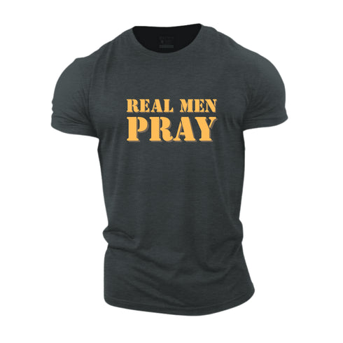 Men's Real Men Pray Cotton T-Shirt