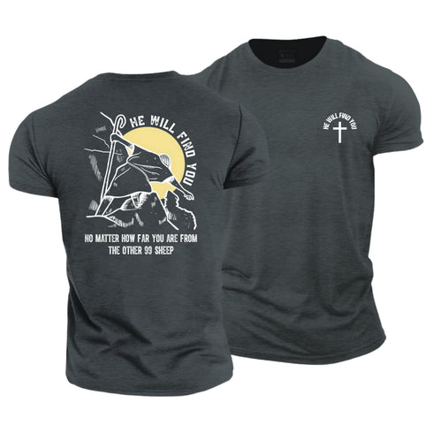 Men's He Will Find You Cotton T-Shirt