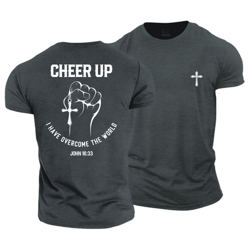 Men's Cheer Up I Have Overcome The World Cotton T-Shirt