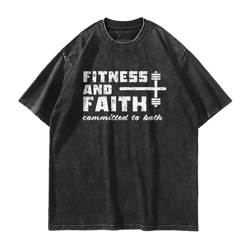 Men's Fitness and Faith Washed T-Shirt