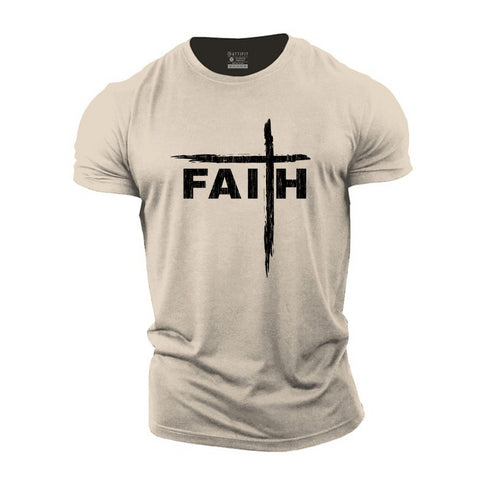 Men's Faith Brush Stroke Cotton T-Shirt