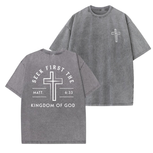 Unisex Seek First The Kingdom Of God Washed T-Shirt