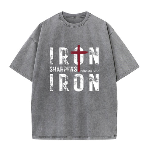 Unisex Iron Sharpens Iron Washed T-Shirt