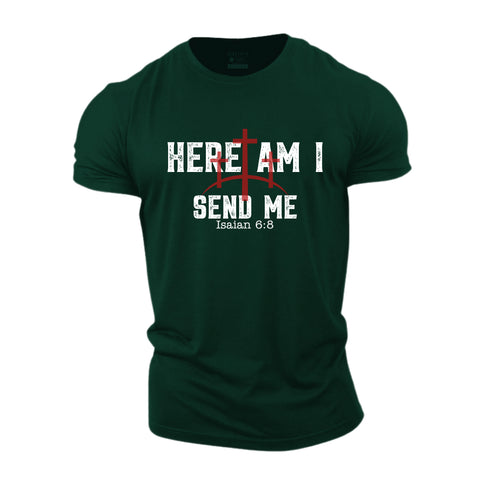 Men's Here Am I Send Me Cotton T-Shirt