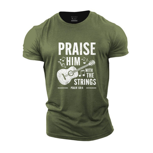 Men's Praise Him With The Strings Cotton T-Shirt