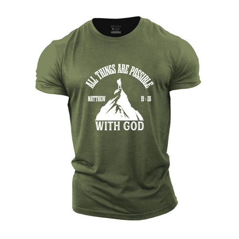 Men's With God All Things Are Possible Cotton T-Shirt