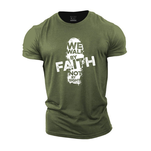 Men's We Walk By Faith Cotton T-Shirt