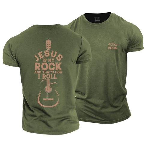 Men's Jesus Is My Rock Cotton T-Shirt
