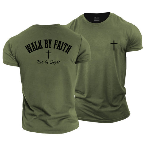 Men's Walk By Faith Not By Sight Cotton T-Shirt