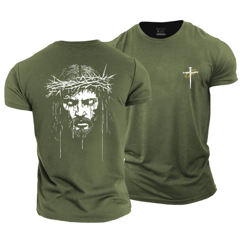 Men's Jesus Crown Of Thorns Cotton T-Shirt