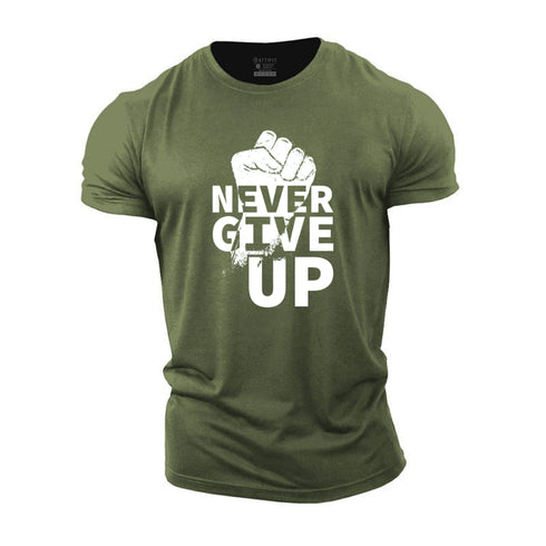Men's Never Give Up Cotton T-Shirt