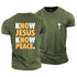 Men's Know Jesus Know Peace Cross Cotton T-Shirt