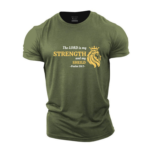 Men's The Lord Is My Strength And My Sheild Cotton T-Shirt